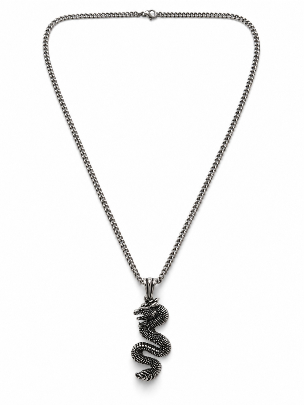 Ion-Plated Dragon Pendant Necklace